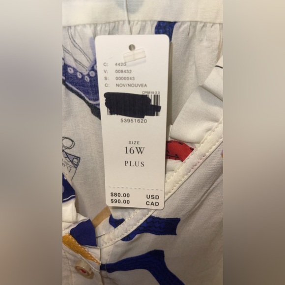 NWT Anthropologie Plus Maeve Snow Day Blouse 16W - Picture 6 of 7